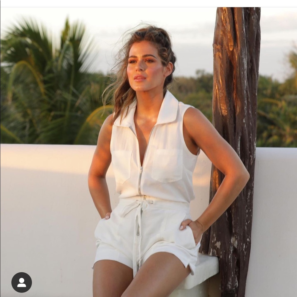 Fletch white zip up romper